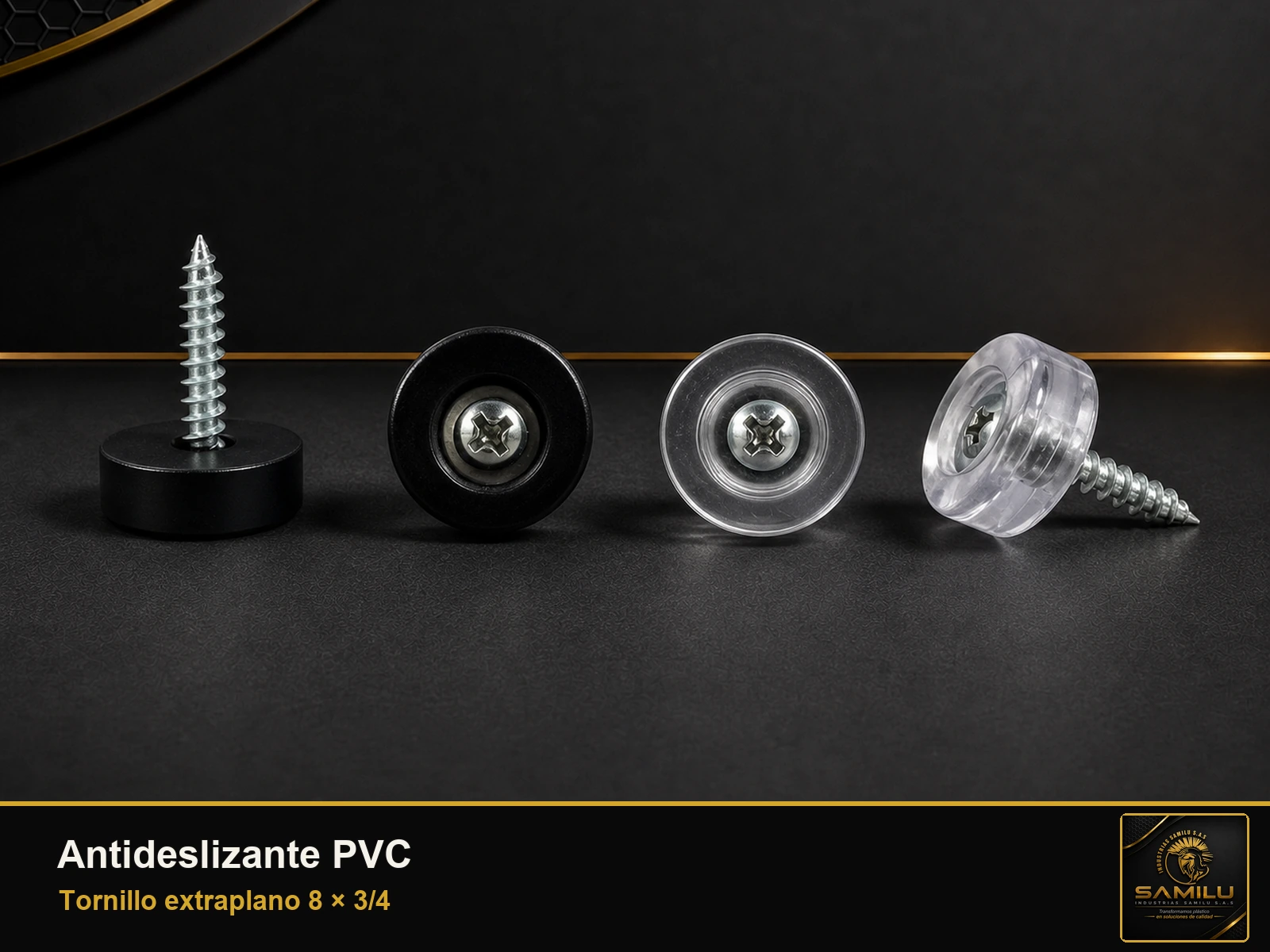 Producto Antideslizante PVC tornillo extraplano 8 x 3/4 fabricado por Industrias Samilu