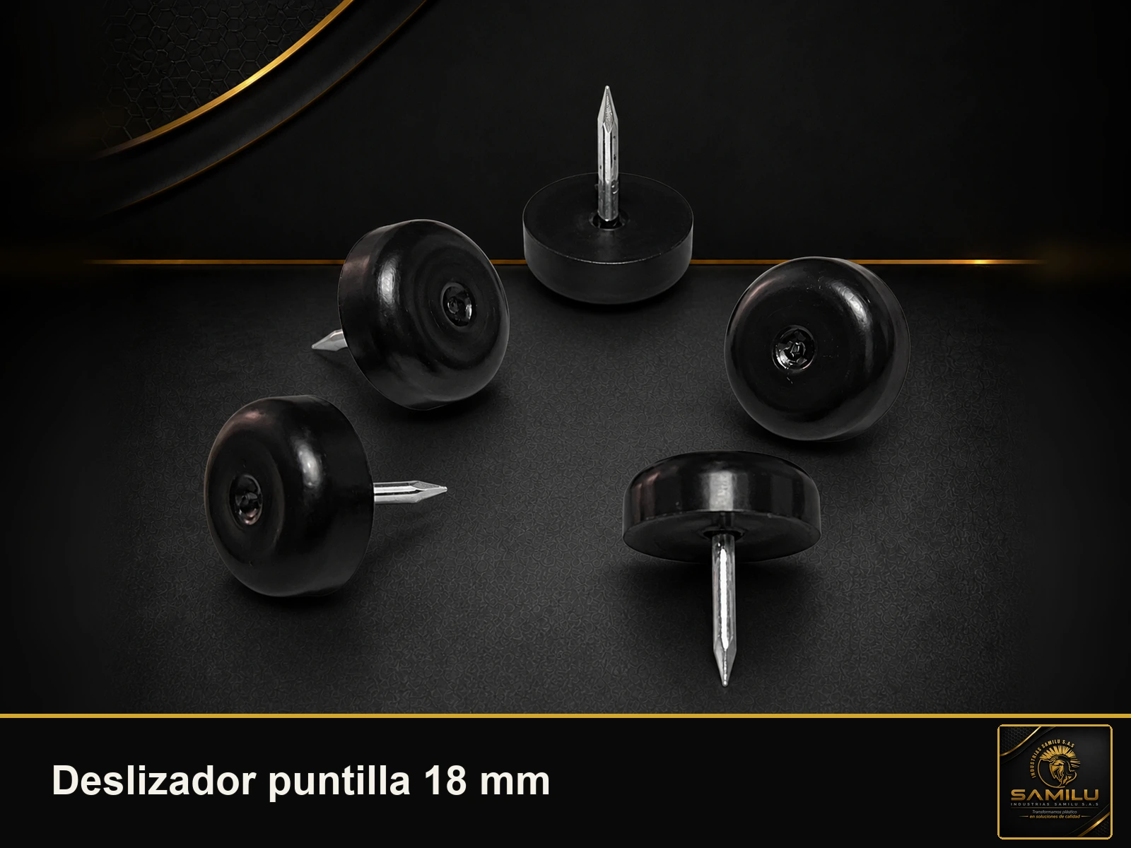 Producto Deslizador con puntilla 18 mm fabricado por Industrias Samilu