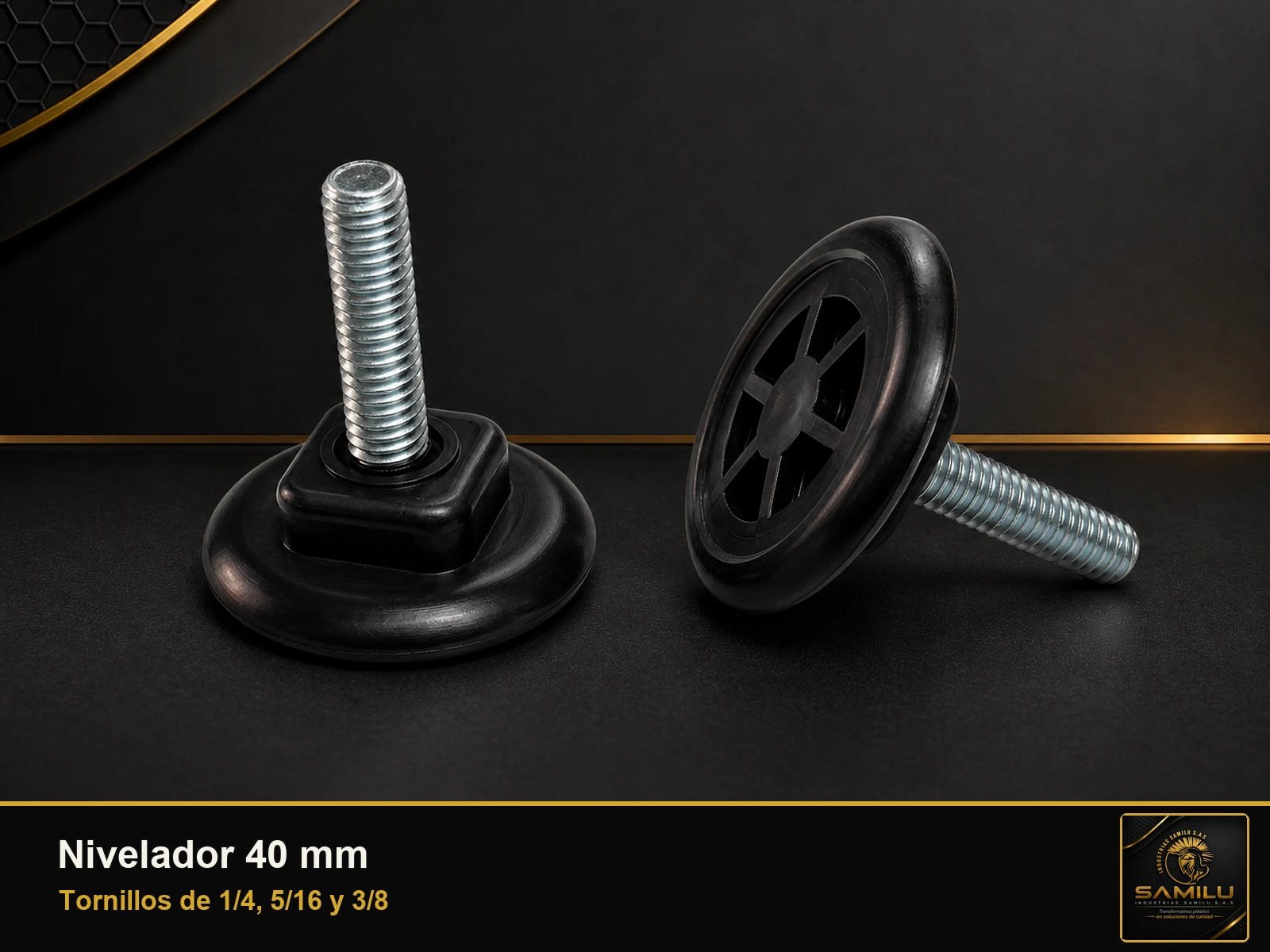 Producto Nivelador 40 mm con tornillo fabricado por Industrias Samilu